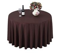 TANGMEN Nappe de Table Nappe Ronde Maison Restaurant Mariage Cérémonie Infroissable Anti Tache Décoration de Table pour Réception Anniversaire Café Foncé Rond:260cm