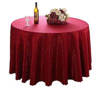 TANGMEN Nappe de Table Nappe Ronde Maison Restaurant Mariage Cérémonie Infroissable Anti Tache Décoration de Table pour Réception Anniversaire Vin RougeGH Rond:220cm