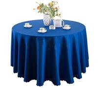 TANGMEN Nappe de Table Nappe Ronde Maison Restaurant Mariage Cérémonie Infroissable Anti Tache Décoration de Table pour Réception Anniversaire Saphir Rond:220cm