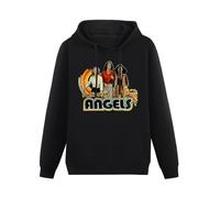 TangMeng Charlie's Angels 1970'S Disco Retro Style Men's Black Hooded Unisex Sweatshirt XXL