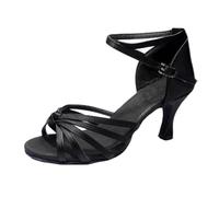 Tango/Sandales/Chaussures de Danse Latine for Femmes, Chaussures Professionnelles à Talons, Salsa for Filles et Dames(A Black 5cm,34)