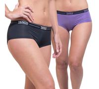 TANGO Sports | Lot de 2 Culottes de Sport en Bambou SmarTec® - respirabilité maximale, Toucher Soie et Confort - Noir & Violet - Taille S