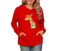 TangoDS Africaine Girafe 3D Impression À Capuche Sweatshirts pour Femmes Cagoule Polaire Doublé Pullover Hauts Manches Longes avec Poches