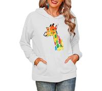 TangoDS Africaine Girafe 3D Impression À Capuche Sweatshirts pour Femmes Cagoule Polaire Doublé Pullover Hauts Manches Longes avec Poches