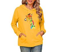 TangoDS Africaine Girafe 3D Impression À Capuche Sweatshirts pour Femmes Cagoule Polaire Doublé Pullover Hauts Manches Longes avec Poches