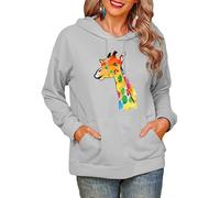 TangoDS Africaine Girafe 3D Impression À Capuche Sweatshirts pour Femmes Cagoule Polaire Doublé Pullover Hauts Manches Longes avec Poches