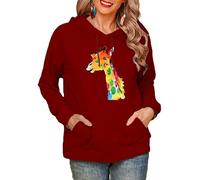 TangoDS Africaine Girafe 3D Impression À Capuche Sweatshirts pour Femmes Cagoule Polaire Doublé Pullover Hauts Manches Longes avec Poches