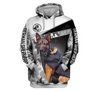 TangoDS Animal Dogs German Shepherd 3D Imprimé Hoodie Sweat Unisexe à Capuche avec Chien Marrant et décontracté Streetwear Tracksuit