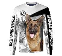 TangoDS Chien d'amour Berger Allemand Sweatshirt à col Rond imprimé en 3D Hommes Femmes Pullover Tops Unisexe