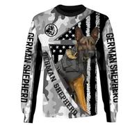 TangoDS Chien d'amour Berger Allemand Sweatshirt à col Rond imprimé en 3D Hommes Femmes Pullover Tops Unisexe