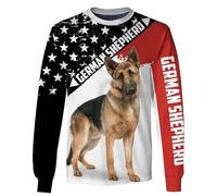TangoDS Chien d'amour Berger Allemand Sweatshirt à col Rond imprimé en 3D Hommes Femmes Pullover Tops Unisexe