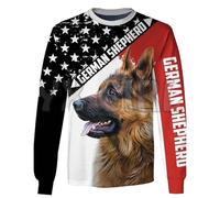 TangoDS Chien d'amour Berger Allemand Sweatshirt à col Rond imprimé en 3D Hommes Femmes Pullover Tops Unisexe