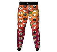 TangoDS Femmes Hommes Joggers Pantalon Happy Sushi 3D Impression Sweatpants Entraînement Course Piste Pantalon avec Poches Vêtement de Rue