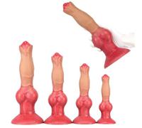 TangoDS Gode anal en silicone for chien, pénis animal, plug anal avec ventouse, nœud épais, godemichet anal super large, plug anal flexible, masturbateur point G for femmes et hommes(S)