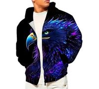 TangoDS Patriotic Eagle 3D Imprimé Femmes/Hommes Fermeture Éclair Sweat Sweat à Capuche Novelty Goth Pullover Pull Haut