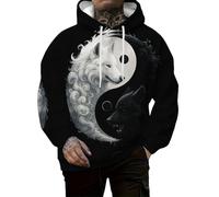 TangoDS Sweat-Shirt à Capuche et Cordon de Serrage pour Homme Automne-Hiver Poche Avant imprimé 3D Loup Tigre léopard zèbre Style Streetwear Pull-Over