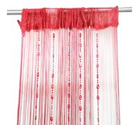 Tangpan Rideau de Porte avec Perles - Séparateur de Pompons - Couleur vin