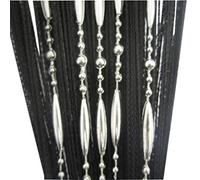 Tangpan Rideau de porte déco/Paravent/Moustiquaire avec perles, 100 x 200 cm, Polyester Plastique, noir, 100 x 200 cm