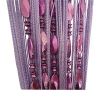 Tangpan Rideau de porte perles 100 x 200 cm, boutons transparents, décoration, séparateur de pièce, rideau de fenêtre, moustiquaire, Tissu, Violett, 100 x 200 cm