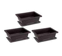 TANGPINGMAO Bonsai Training Pot Plastic Rectangular Plant Flower Pot Succulent Planter avec Plateau 6pcs Formation de bonsaï
