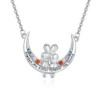 TANGPOET Collier pour sœur en argent sterling 925 avec pendentif « Always My Sister Forever My Friend » - Cadeau d'anniversaire pour sœurs, amis, filles, Argent sterling