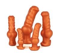 TangQian 5 tailles Silicone Animal Chien Gode Alien Réaliste Monstre avec Ventouse Anal Butt Plug Pénis Réplique Stimulation de la Prostate Sex Toy for Hommes et Femmes (Size : Go