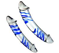 TangQian Énorme gode en verre double godes, gode anal XXL réaliste, stimulateur de point G plug anal plug anal gode en verre SM masturbation anale double godes sex toy for femmes hommes (Size : S)