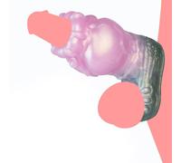 TangQian Extension de manchon pénien en silicone avec une structure de surface détaillée et une forme adaptée aux hommes(M)
