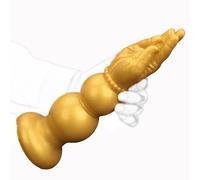 TangQian Gode à main en silicone doré XXL en forme de main avec base adhésive, grande taille for femmes hommes couples(S)