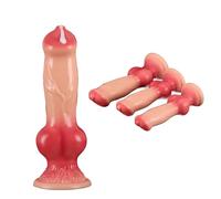 TangQian Gode Pénis Chien Loup Réaliste Animal XL Gode Pénis Grand Plug Anal avec Forte Ventouse Butt Plug Animal Pénis Gode G-Spot Sex Toy for Femmes Hommes (Size : M)