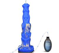 TangQian Gode plug anal en silicone de forme spéciale avec un grand volume et une surface structurée for femmes et hommes(Blau)