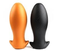 TangQian Gode réaliste énorme œuf de dragon Plug anal en silicone souple Plug anal Grand gode anal Prostate SM Sex Toy débutants et avancés (Color : Gold, Size : XL)