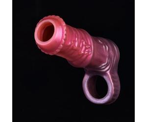 TangQian Manchon de pénis en silicone manchon de pénis gode de cheval réaliste manchon de pénis de cheval animal avec anneau de testicule extension de pénis manchon de pénis for hommes jouet sexuel ép