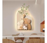 TangQian Modern Luxury Sandstone LED Wall Art - Modern Elephant Wall Decor with Lights, Plug-in Power Supply Sconce, Creative Pictures for Living Room, Study, Bedroom