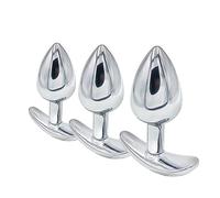 TangQian Plug anal en acier inoxydable avec base en T, ensemble de métal S/M/L, gode anal portable,dilatateur de point G, for débutants, jouet sexuel for femmes et h