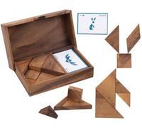 Tangram en Bois Animaux Double - 2 Joueurs, 60 Cartes, Coffret, des 4 Ans