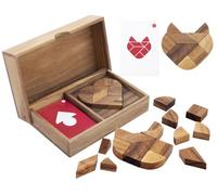 Tangram en Bois Coeur Double - 2 Joueurs, 60 Cartes, Coffret, des 4 Ans