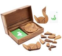 Tangram en bois - ENGELHART - 350102 - Forme œuf - Bois d'acacia écologique - Montessori - 1-2 joueurs dès 4 ans