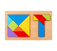 Tangram En Bois Montessori 2 En 1, Puzzle En T, Jeu De Qi, Casse Tête, Jouets Éducatifs Intelligents Pour Enfants