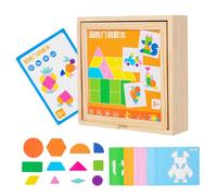 Tangram Magnétique - Jouet d'apprentissage en Bois,Jeu de Puzzle Éducatif - pour Garçons Élèves École à la Maison Salle de Classe Maternelle Instruction à Domicile Soirée