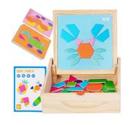 Tangram Magnétique - Jouet Éducatif En Bois Pour L'Éveil Précoce | Puzzle Casse-Tête | Pour Garçons Élèves École à la Maison Salle de Classe Maternelle Instruction à Domicile Soirée