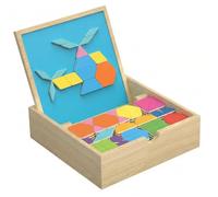 Tangram, Tangrams magnétiques, Puzzle magnétique 108 Voies et 30 scènes, Concentration et réflexion Amusantes, Jouets Montessori en Bois pour garçons Filles de 3 à 12 Ans, Puzzles