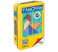 Cayro – Jeu de société Tangram – Pièces en bois colorées – +7 ans – 1 boîte métal & livre illustré