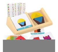 Tangrams Kids, Geometric Puzzle Shapes, Educational Learning Toys,5.51x2.60x1.18 inches, Colorful Pattern Pieces, Brain Boost Activity, for Preschool Classroom Homeschool Family Fun