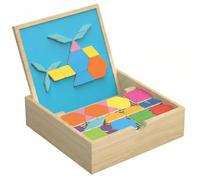 Tangrams magnétiques, 108 Voies et 30 scènes, Puzzle magnétique, Concentration et réflexion, Jouets Montessori Amusants en Bois pour garçons Filles de 3 à 12 Ans