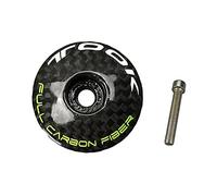 TANGSIYANG Directions VéLo Capuchon supérieur de Tige Casque en Fibre Carbone T800 3K VTT Route Superlight Stem Headset Boulon for 1-1 / 8quot;Fourchette(Green (Shiny))