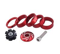 TANGSIYANG Directions VéLo Casque de vélo Fourche Avant Tige Anneau Joint Ensemble 1/8 Pouces Casque entretoise avec Capuchon supérieur Livraison directe(Red)