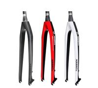 TANGSIYANG Fourche VTT Fourche Avant de vélo Montagne en Fiber Carbone 26er 27.5er 29er Conique 1-1/8-1-1/2 Fourche Dure pièces VTT(Black 26er)