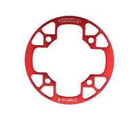 TANGSIYANG Plateau De PéDalier 104bcd VTT vélo chaîne Roue Protection Couverture vélo Protection Plaque Garde vélo pédalier Pleine Protection Plaque(32-34T Red)