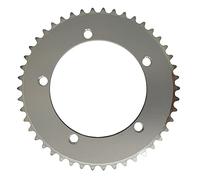 TANGSIYANG Plateau De PéDalier Anneau de chaîne à Engrenages Fixes 44T 46T 48T 50T 52T 53T vélo de Piste de Route Plateau à Vitesse Unique 130mm Plateau BCD argenté(46T Silvery)
